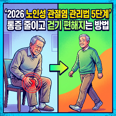 2026 노인성 관절염 관리법 5단계 &amp;#124; 통증 줄이고 걷기 편해지는 방법