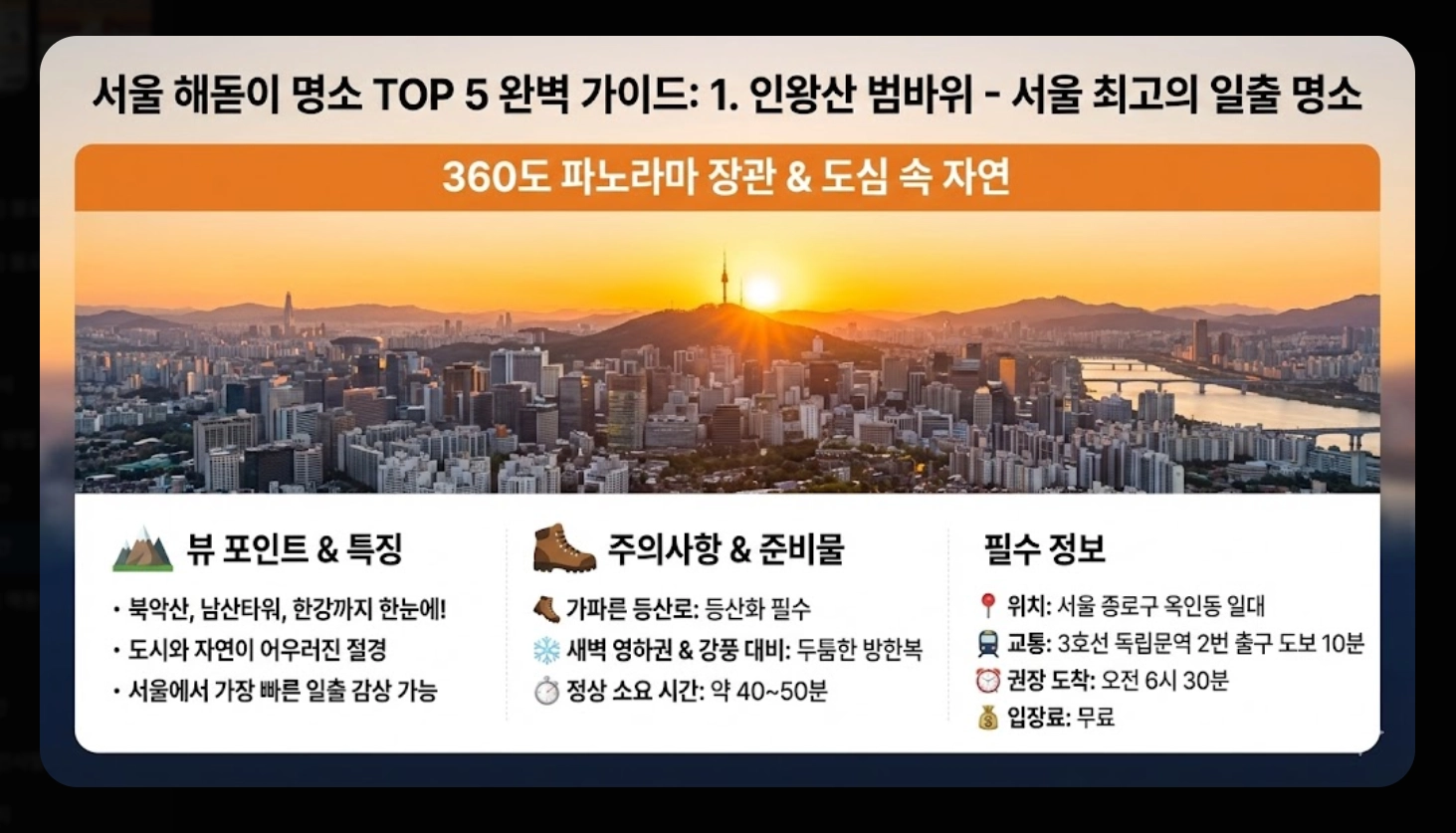 서울 해돋이 시간 2026, 병오년 첫날