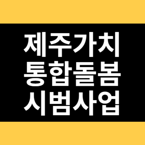 제주가치 통합돌봄 시범사업 썸네일