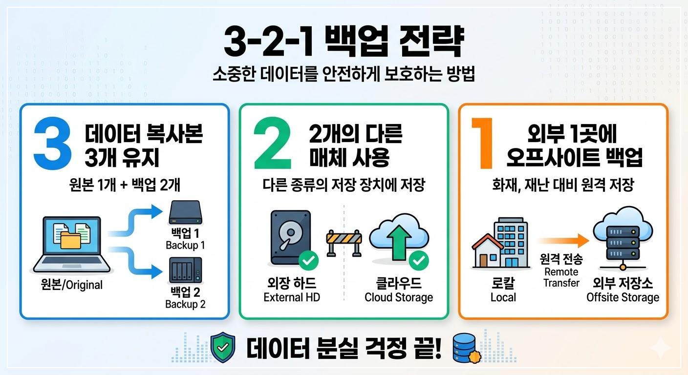3-2-1 백업은 무엇인가? - 데이터를 안전하게 보호하는 백업 전략(feat. 3-2-1-1-0 백업) - 3-2-1 백업 전략