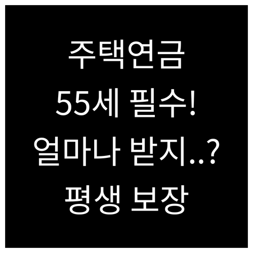 주택연금 완벽 활용: 가입 조건(55..