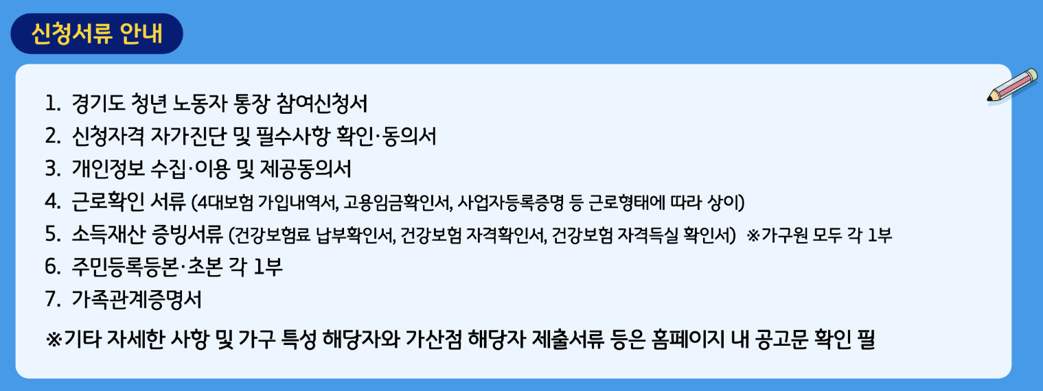 경기 청년 노동자 통장 신청 자격 및 지원 방법