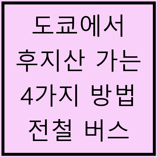 도쿄에서 후지산 가는 4가지 방법 전철 버스 렌터카 특급