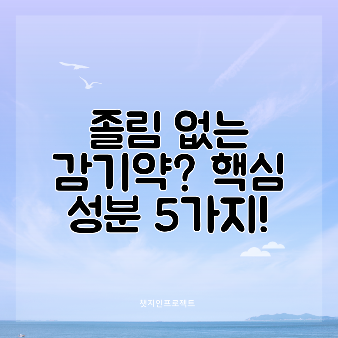 졸림 없는 감기약 핵심 성분 5가지!