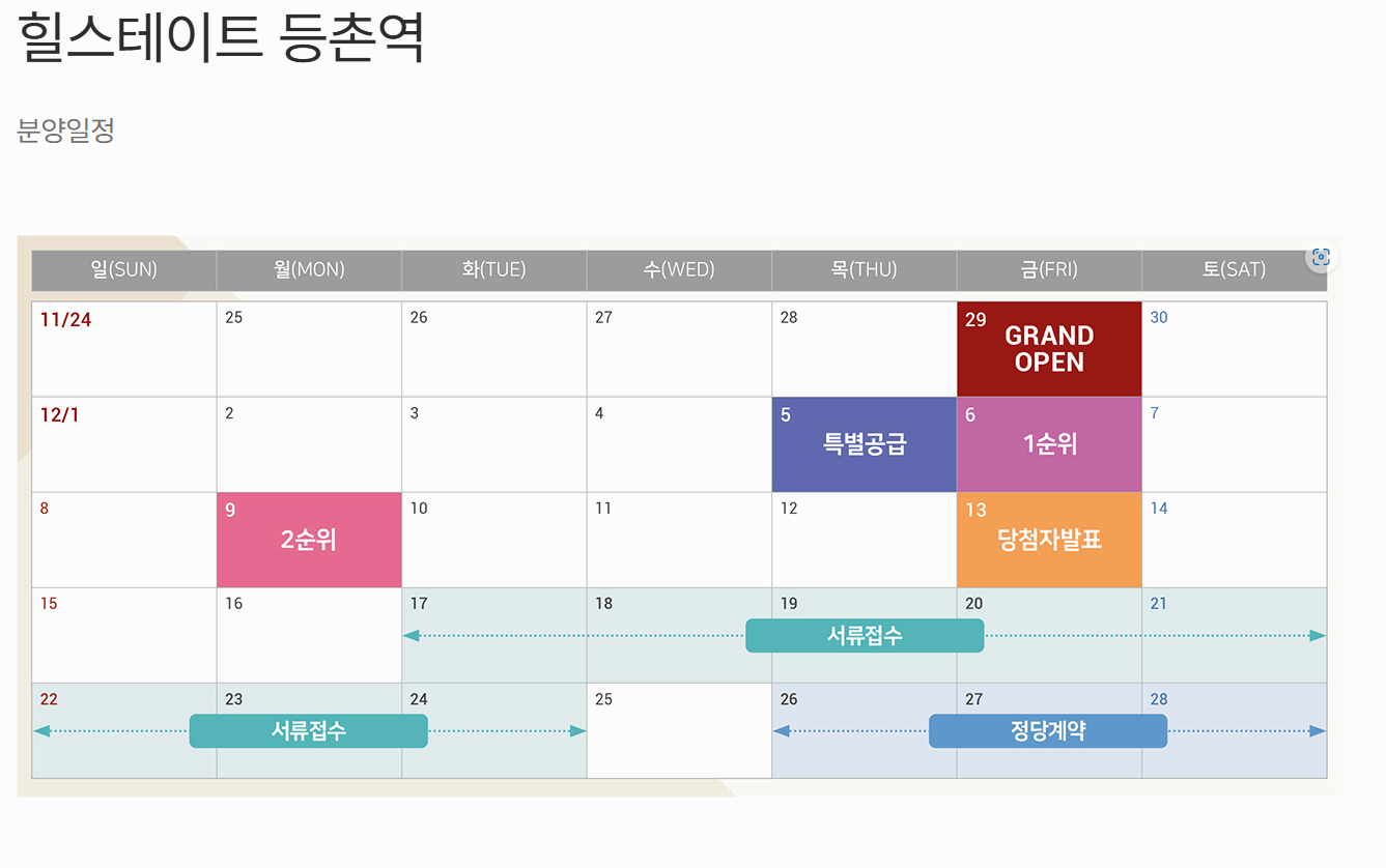 청약 일정 및 특별공급 정보