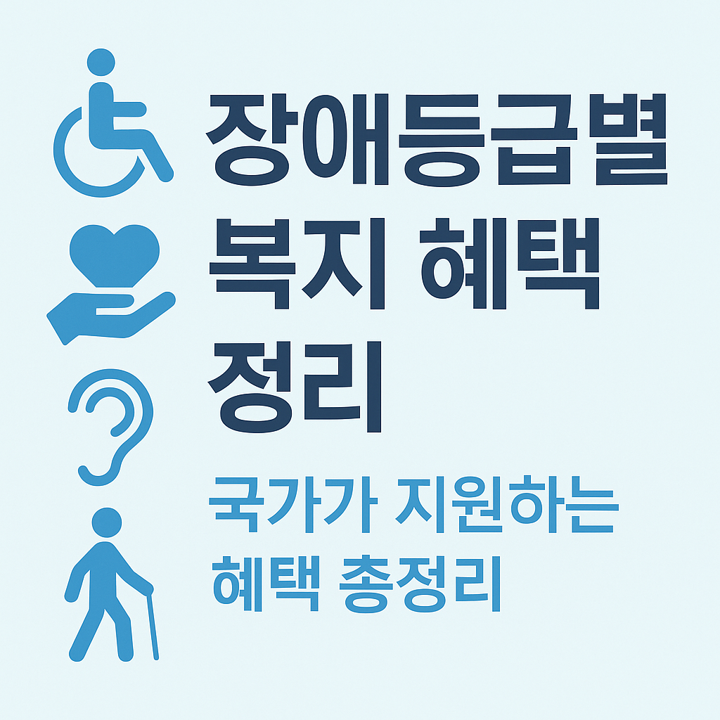 장애 등급별 혜택 정리