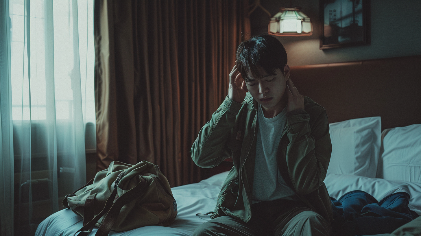 아파도 출근 준비하는 직장인