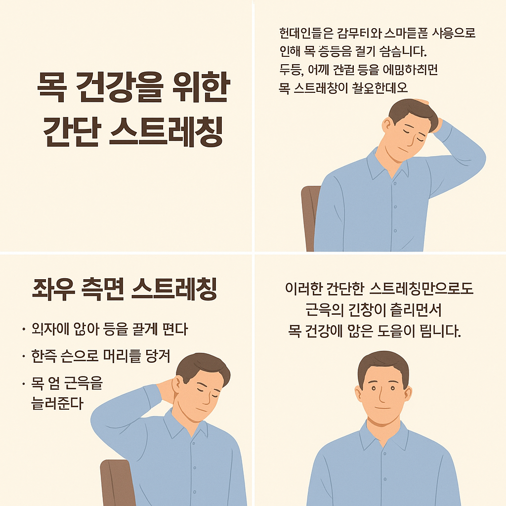 목 건강을 위한 간단 스트레칭