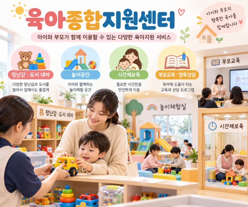 육아종합지원센터 활용법, 장난감 대여부터 시간제 보육까지 알아보기