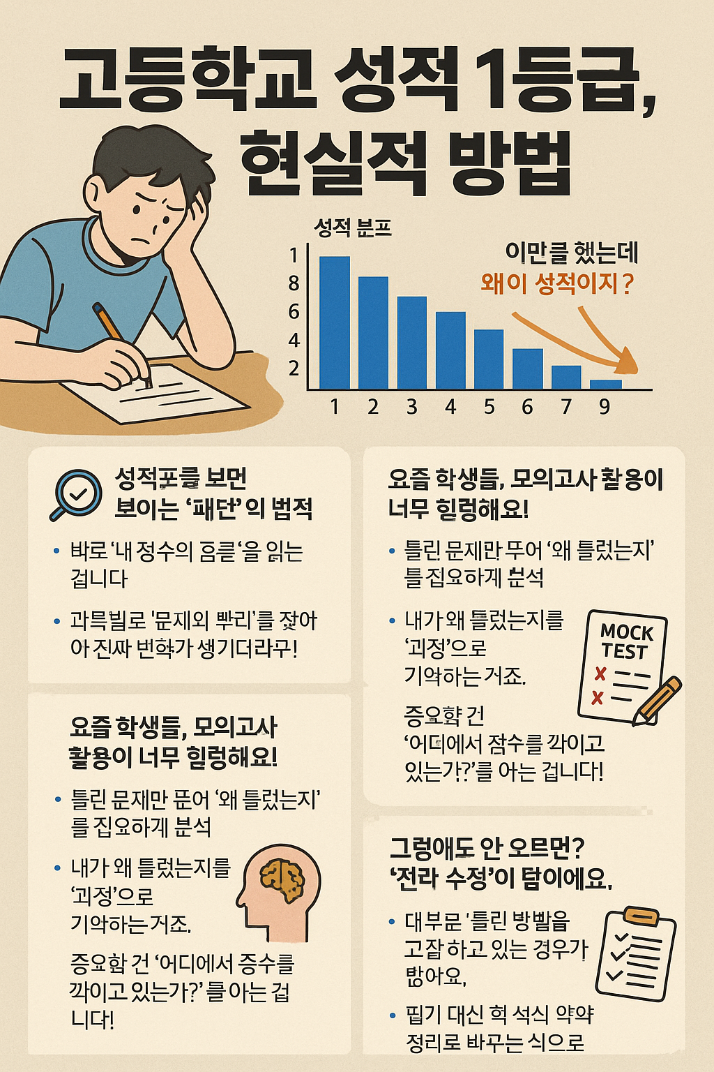 고등학교 성적 1등급, 진짜 현실적인 방법
