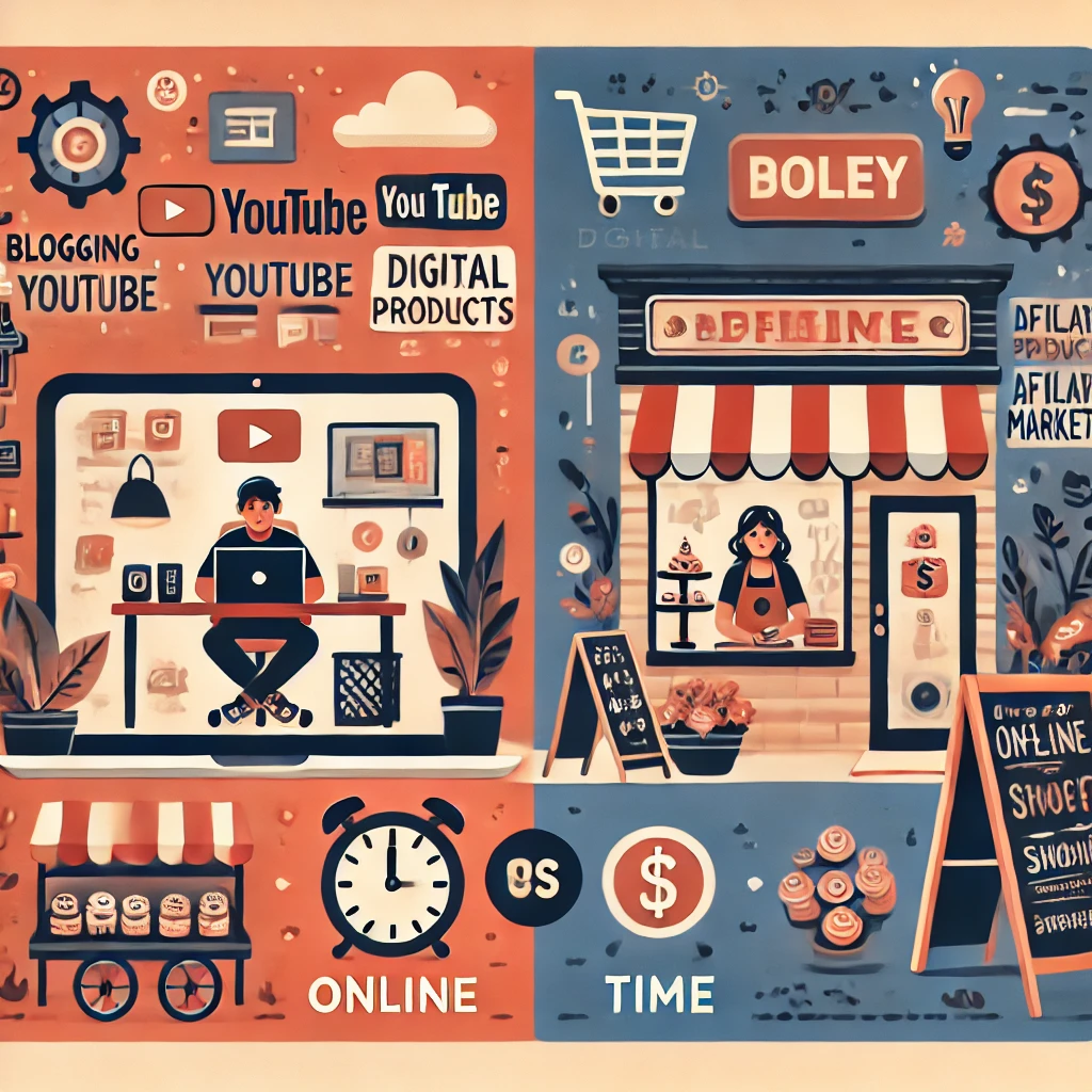 온·오프 부업 비교 (비용, 시간, 접근성)