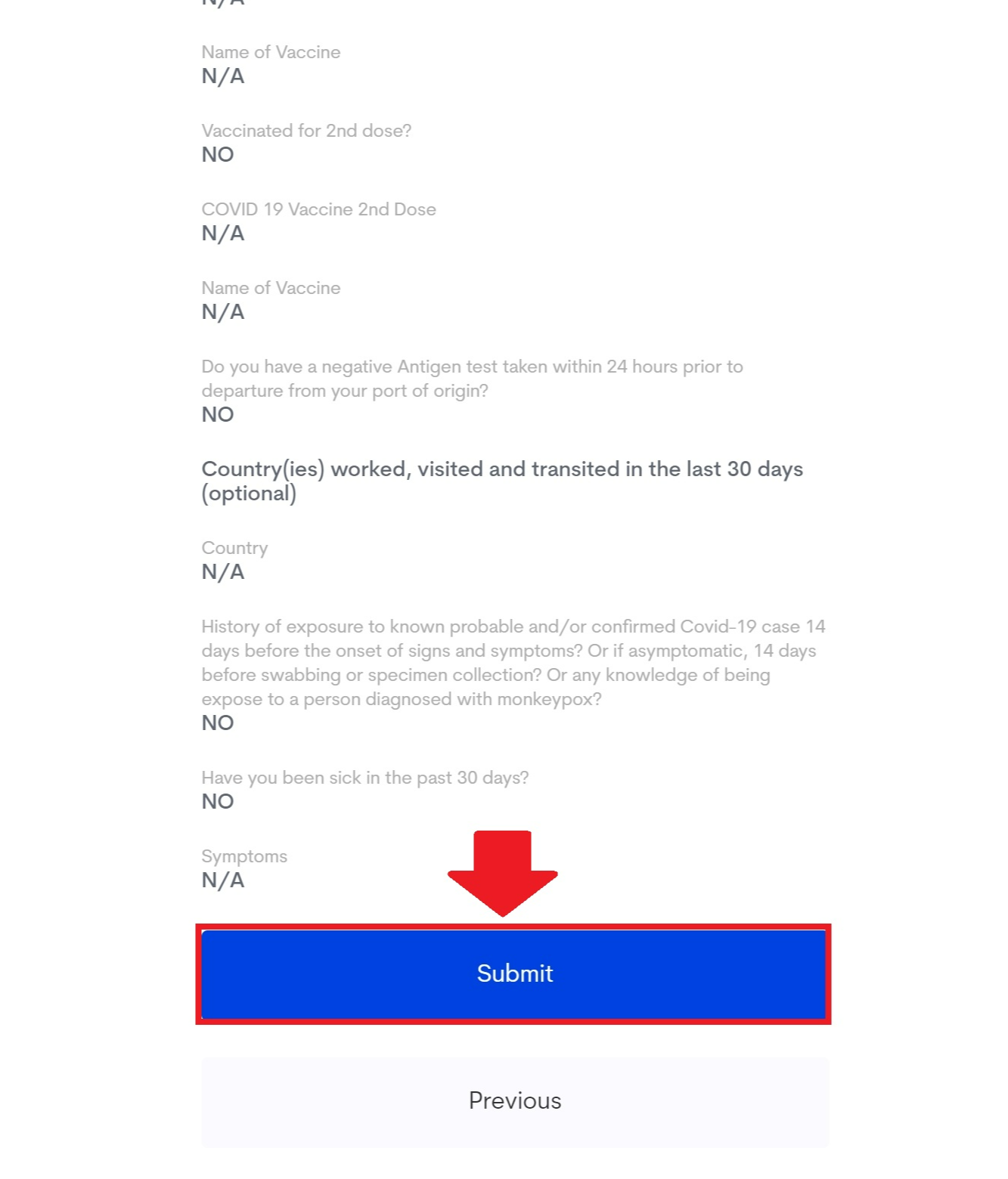 필리핀 이트래블 작성방법