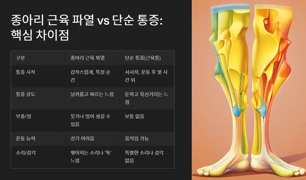 종아리-통증-차이점