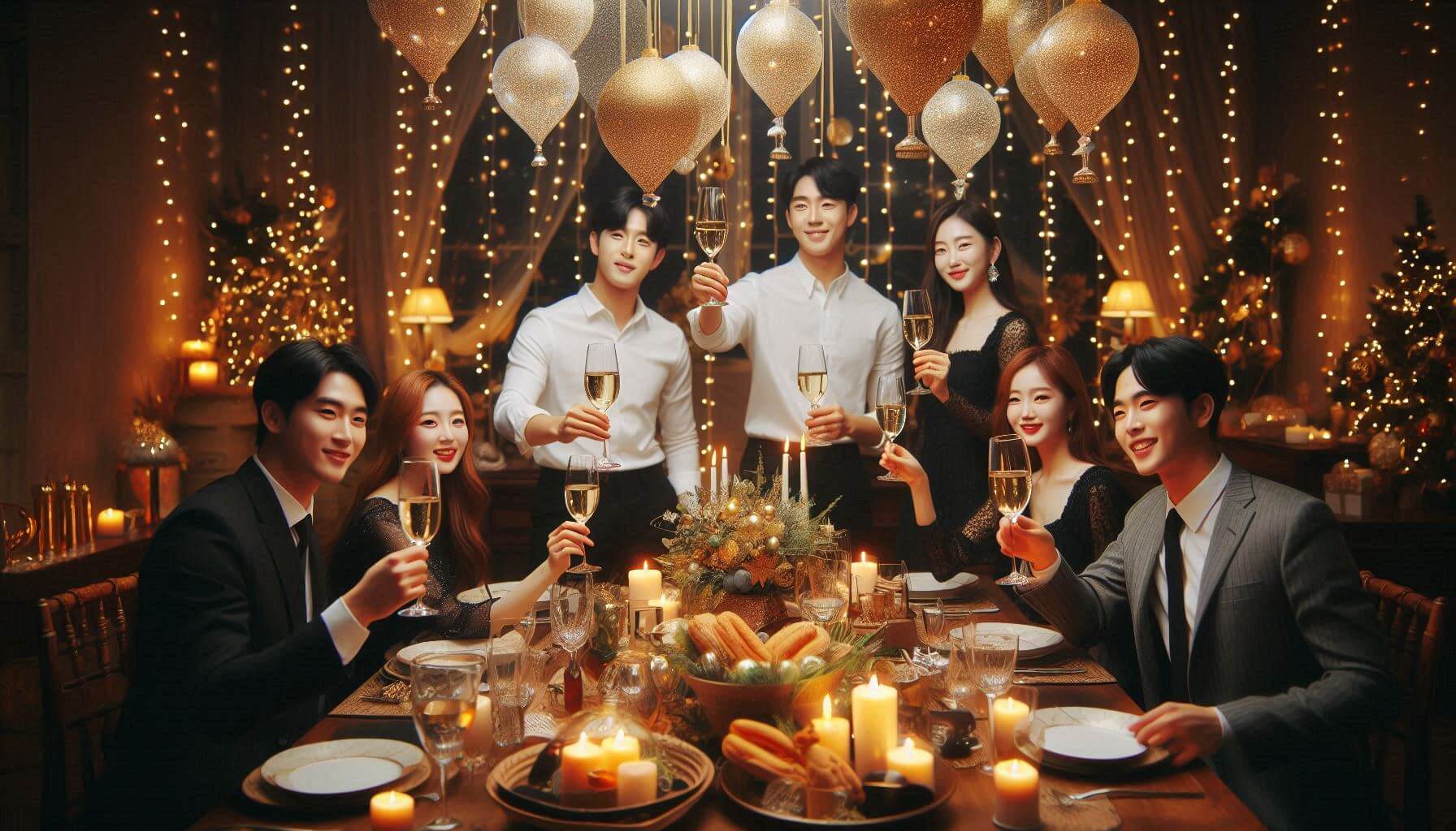 여러 사람이 모여 파티하는 이미지