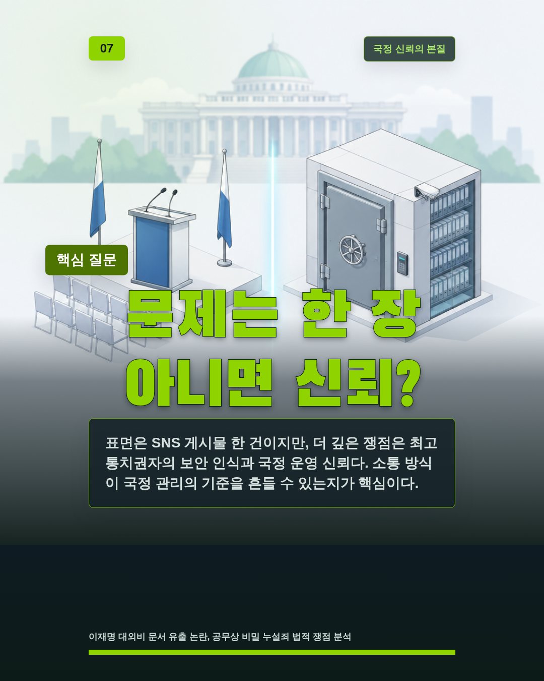 문제는 한 장 아니면 신뢰?