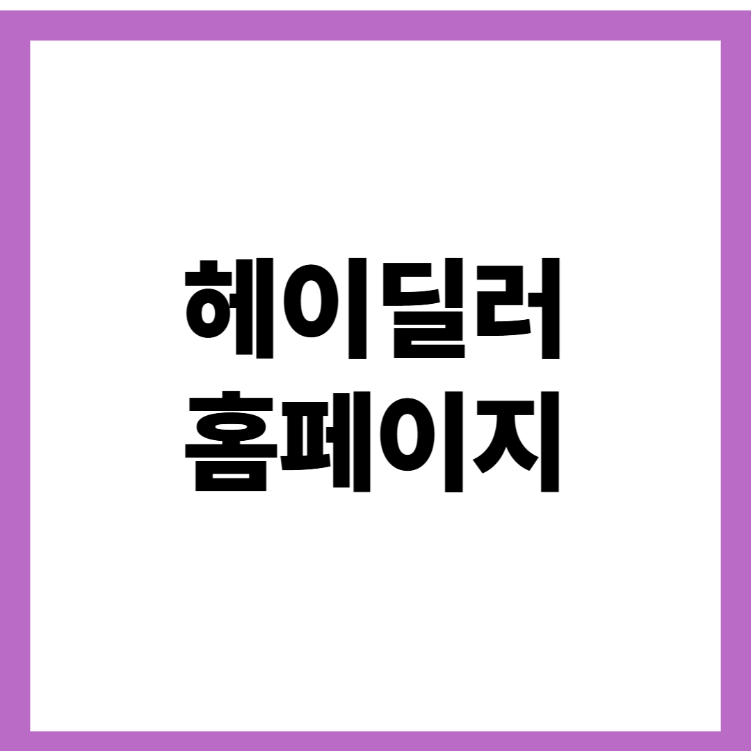 헤이딜러 홈페이지