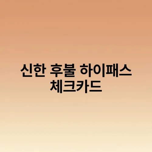 신한 후불 하이패스 체크카드