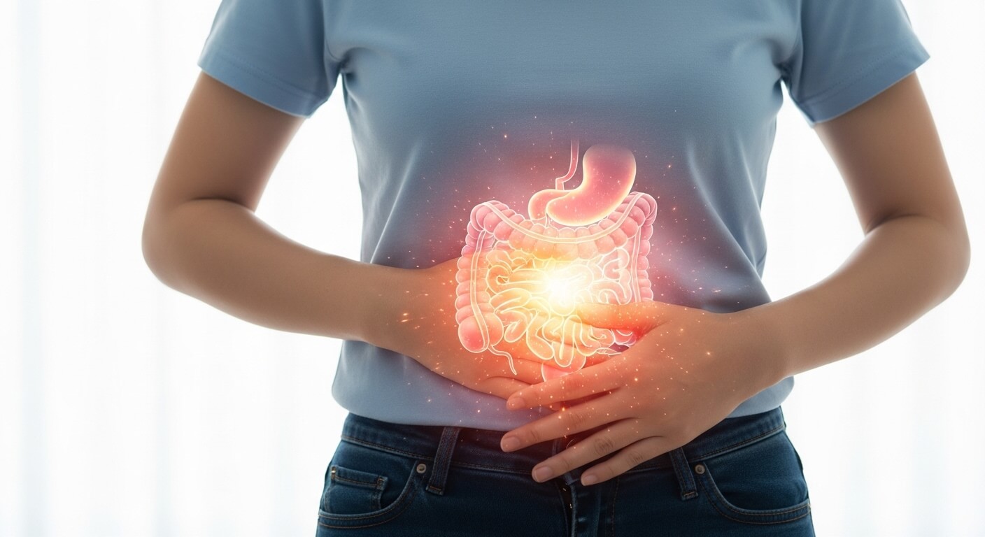 장 건강을 나타내는 소화기관 그래픽