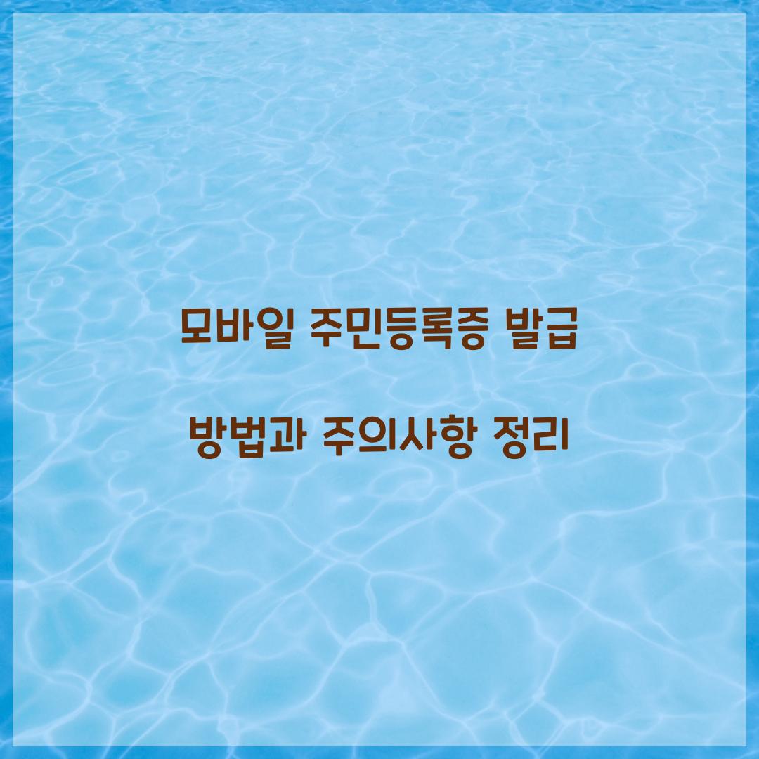 모바일 주민등록증 발급
