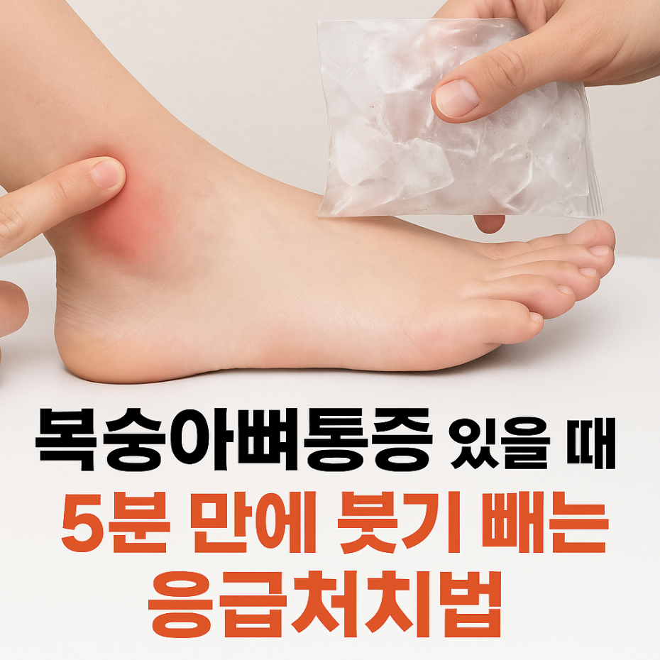 복숭아뼈통증 있을 때, 5분 만에 붓기 빼는 응급처치법
