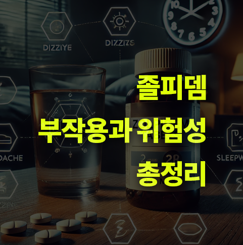 졸피뎀 부작용과 위험성 알아보기. 운전, 불면증약.
