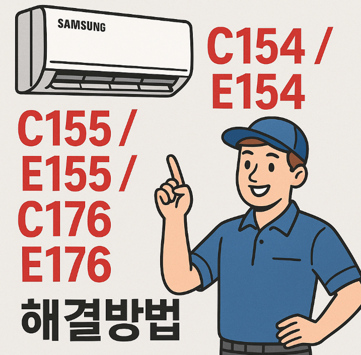 삼성에어컨 에러코드 C154 / E154, C155 / E155, C176 / E176 해결방법 - 실내기 팬모터 이상
