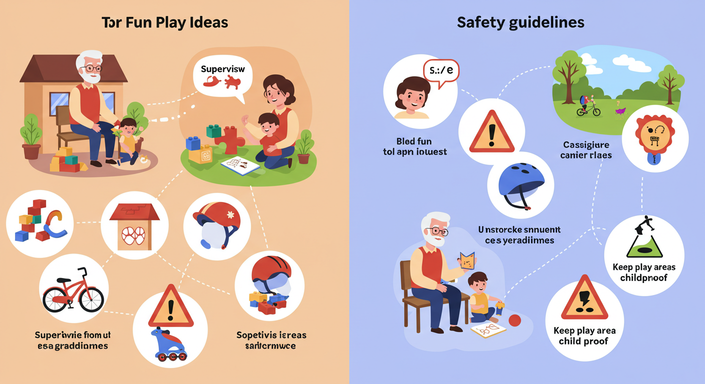 할아버지를 위한 손주 돌보기 비법 그림 사진