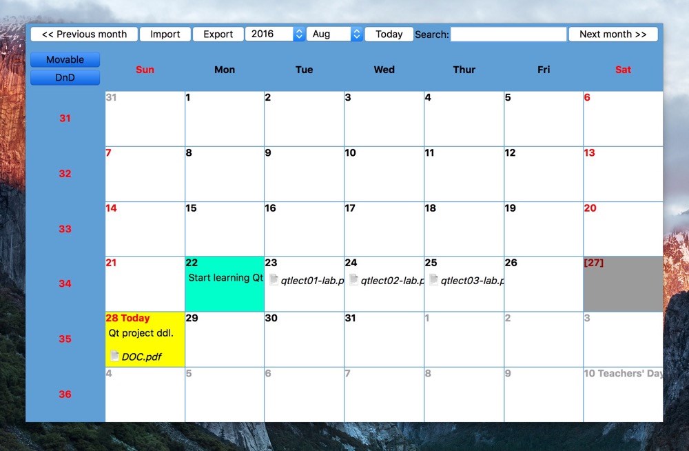 Desktop Calendar 설치 방법