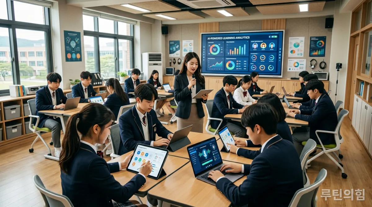 AI 디지털 교과서로 영어 학습하는 한국 고등학생들