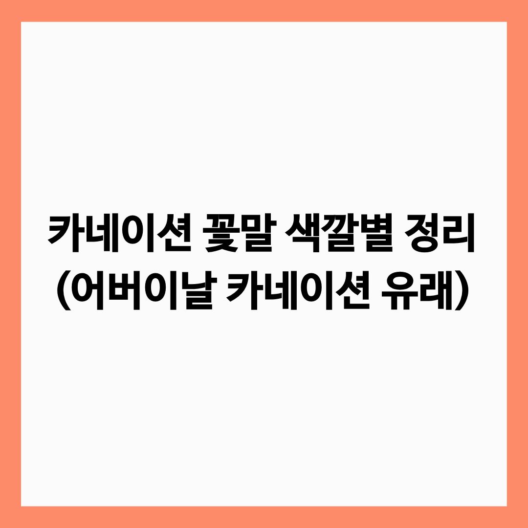 카네이션 꽃말 색깔별 정리(어버이날 카네이션 유래) 글의 썸네일