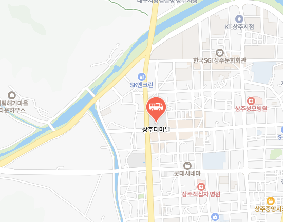 상주시외버스터미널 위치-지도