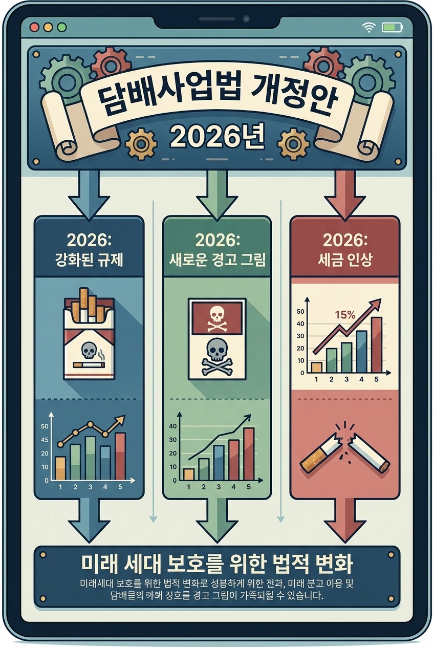 담배사업법 개정안 합성니코틴 전자담배도 담배로 세금부과 2026년