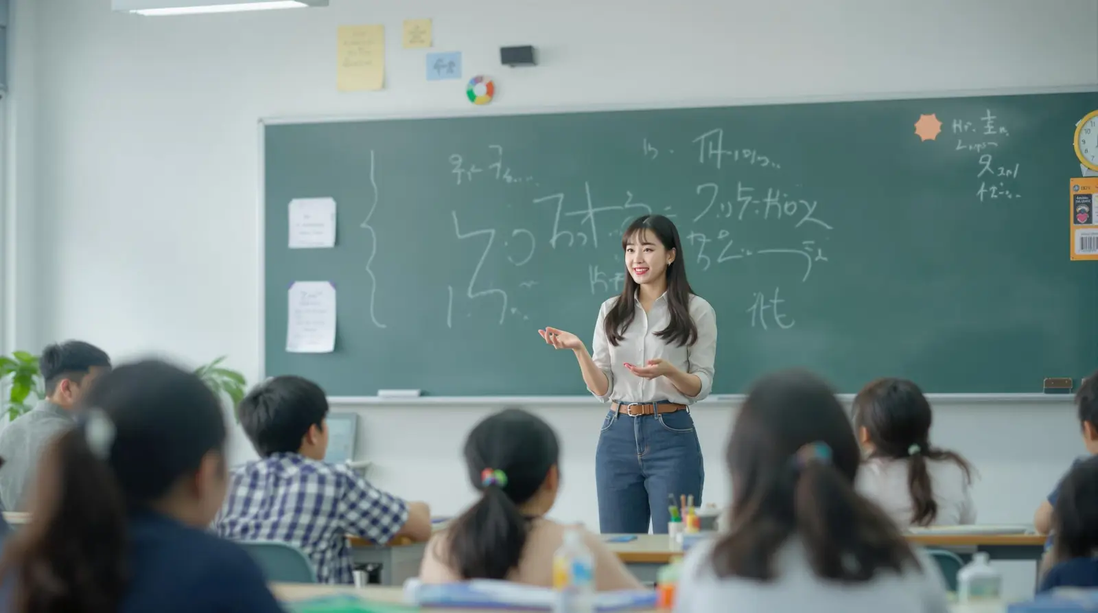 학생들을 가르치는 교사