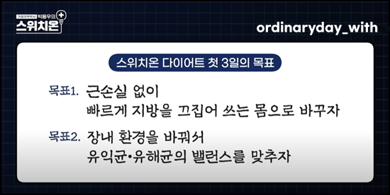 빠른 체중 감량을 위한 스위치온 다이어트 식단
