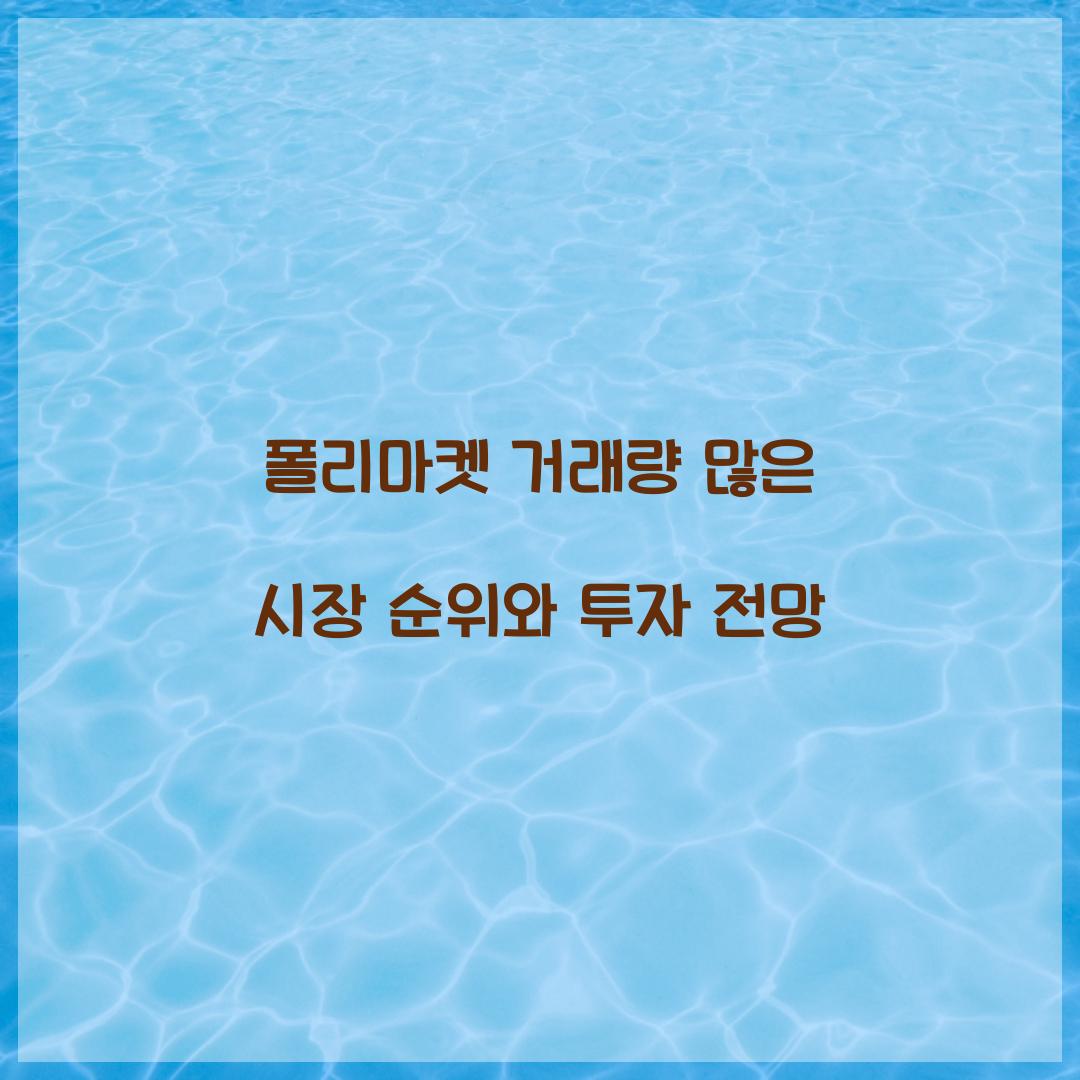 폴리마켓 거래량 많은 시장 순위