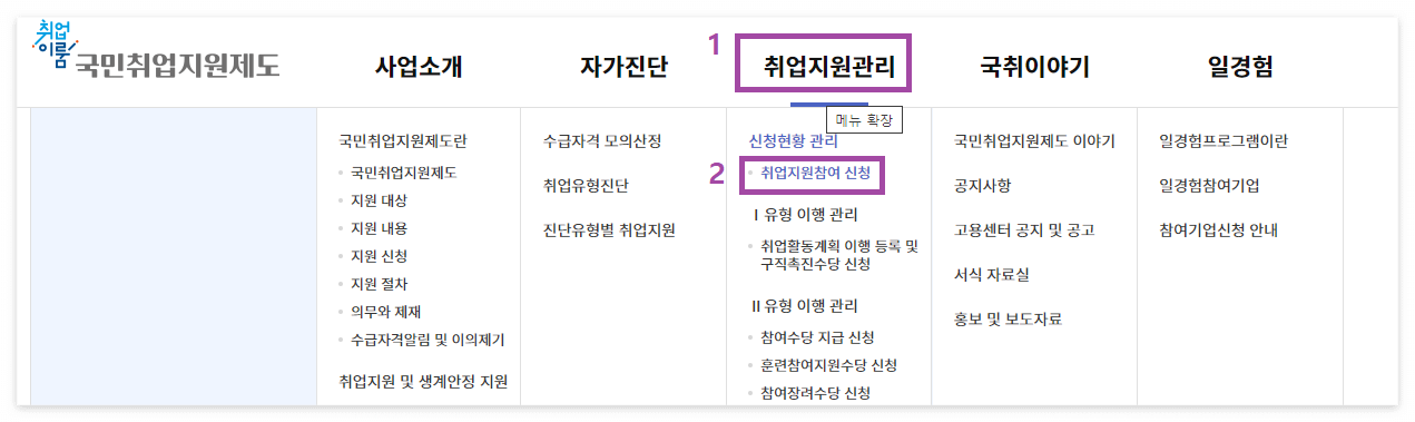 국민취업지원제도 신청방법