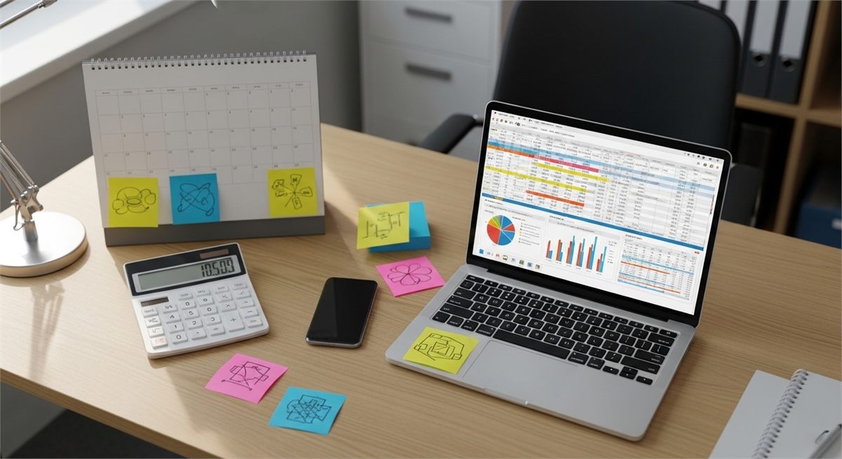 환불일과 상장일을 관리하는 투자 책상 전경