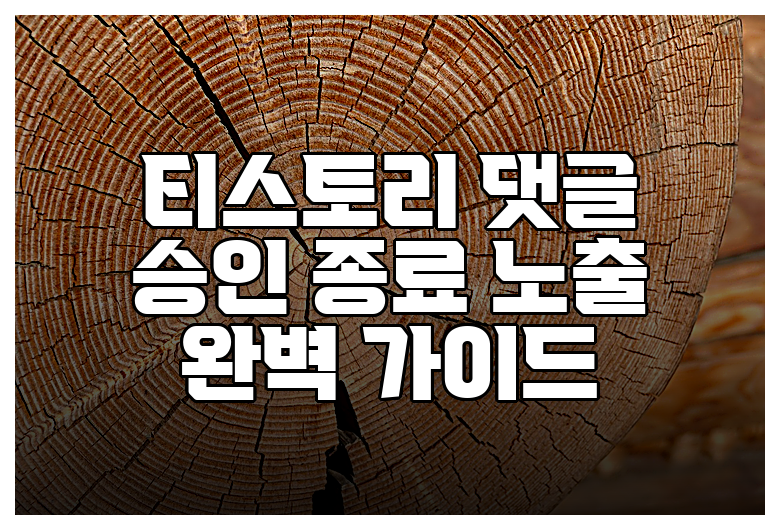 티스토리 댓글 승인 종료 노출 완벽 가이드