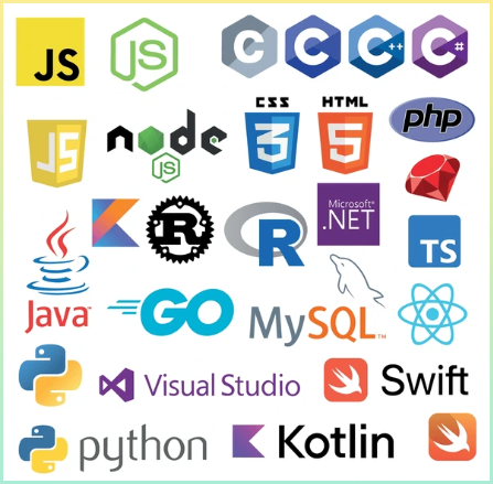 다양한 프로그래밍 언어를 아이콘으로 표시한 이미지