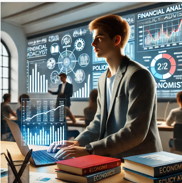 Z세대가 경제학에 주목하는 이유와 진로 전망 (고등교육, 커리큘럼, 직업전망) 관련 AI 이미지