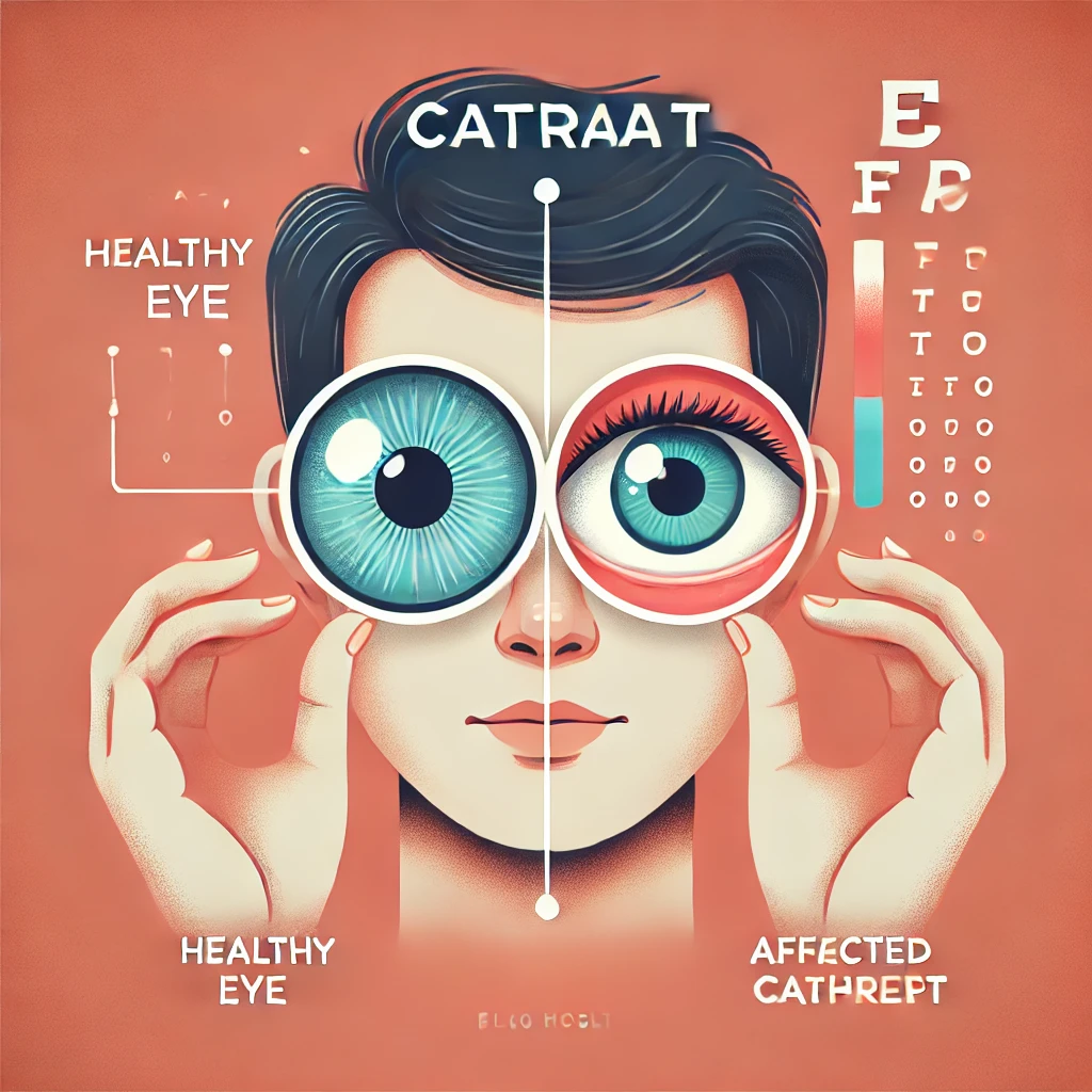 백내장을 표현한 사진