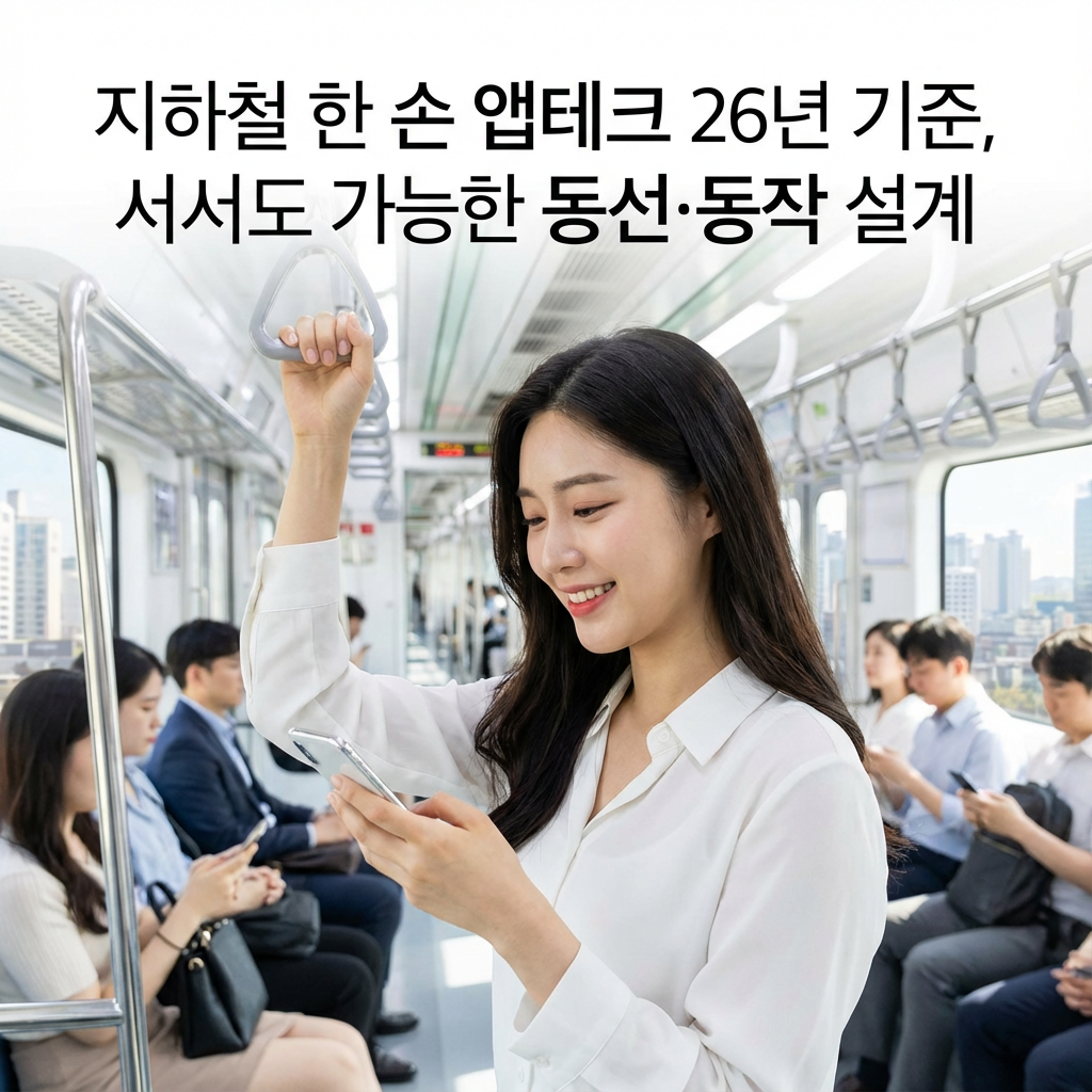 지하철 한 손 앱테크 26년 기준 ｜ 서서도 가능한 동선&middot;동작 설계