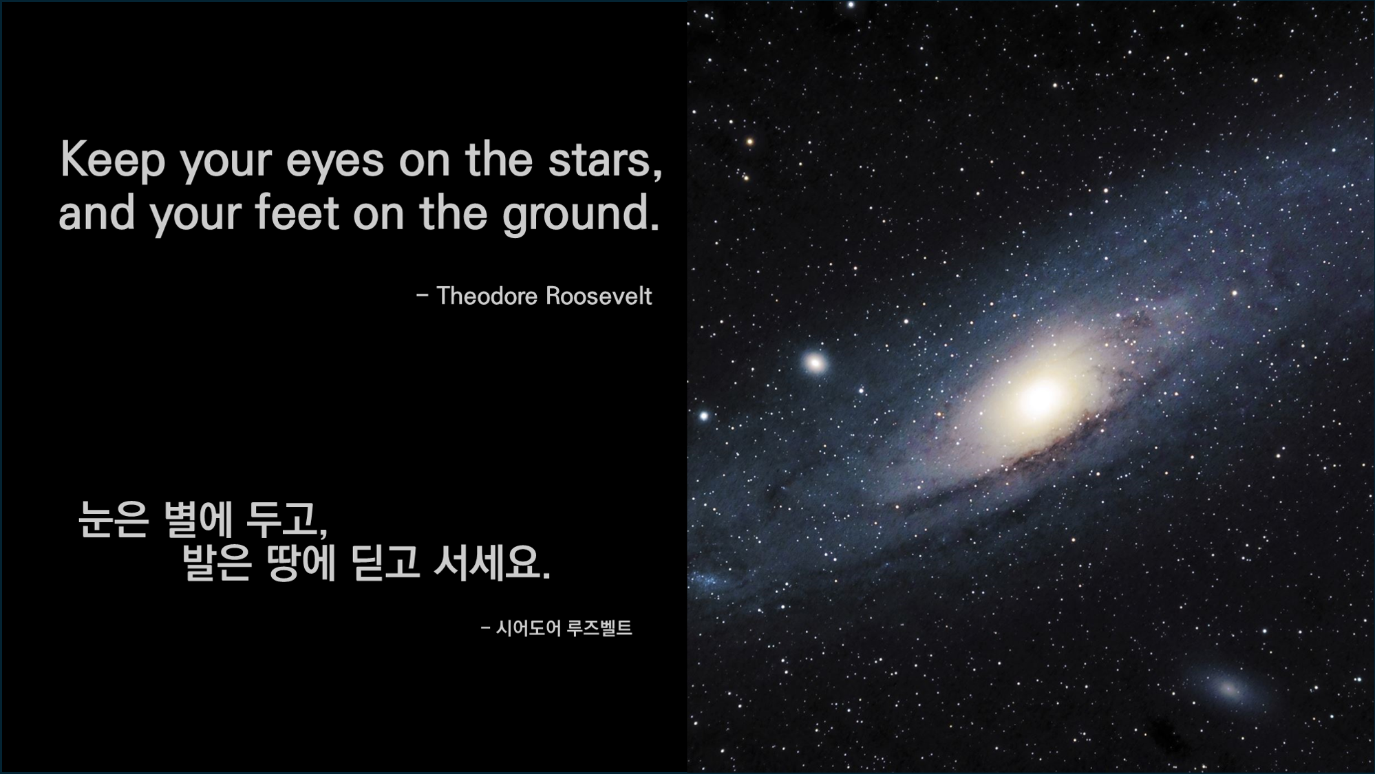 Keep your eyes on the stars, and your feet on the ground