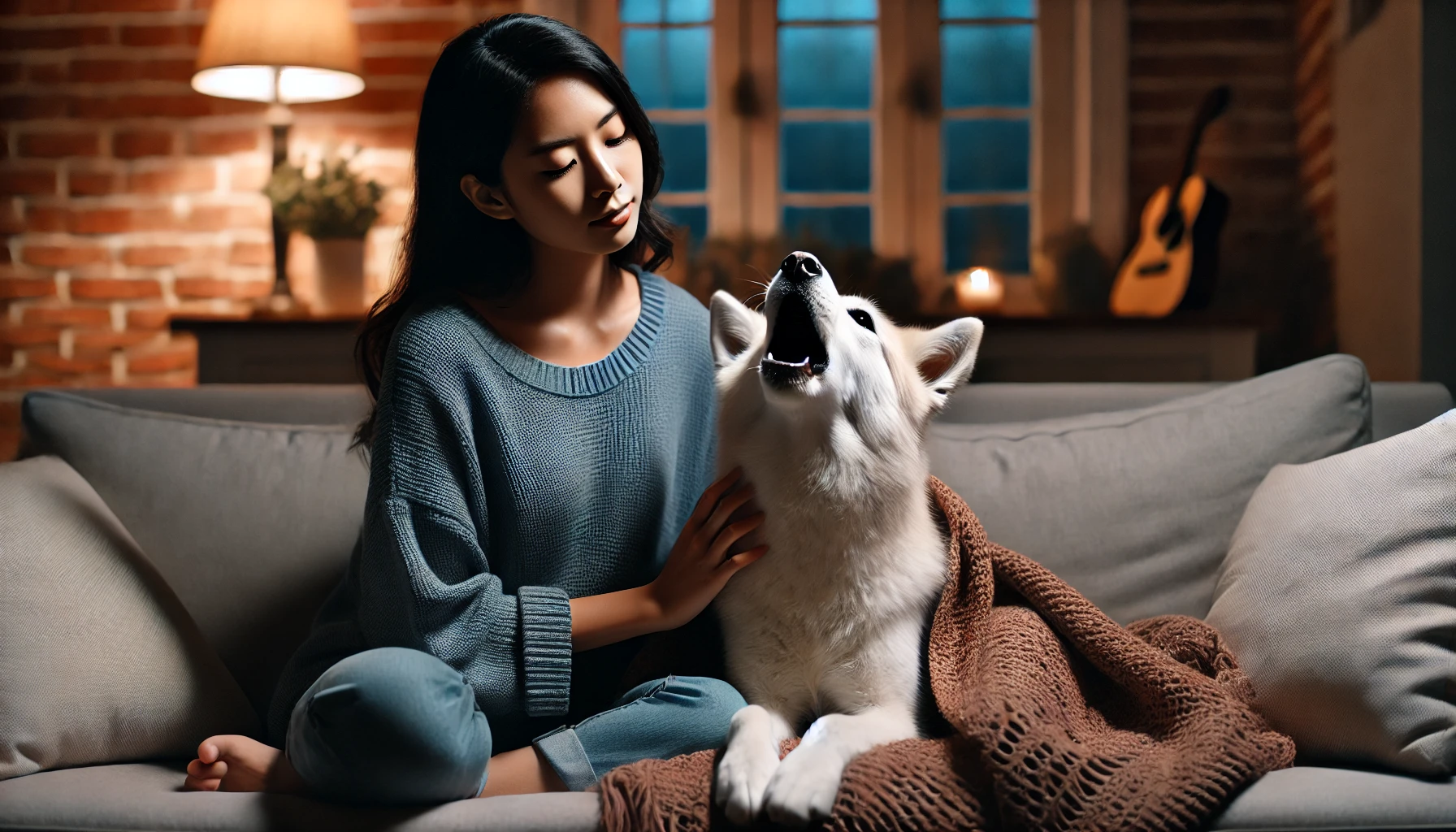 하울링하는 강아지 모습