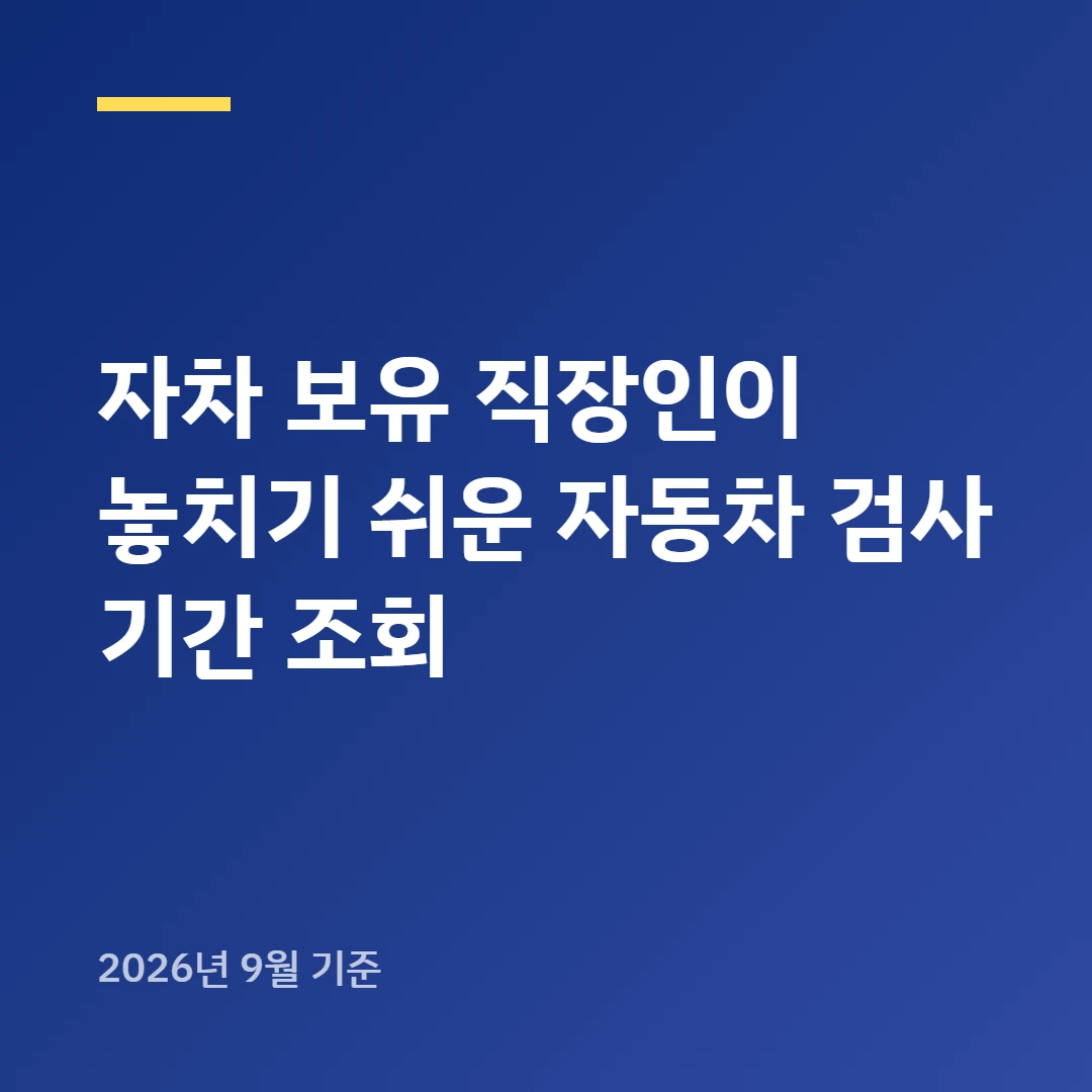 자차 보유 직장인이 놓치기 쉬운 자동차 검사 기간 조회