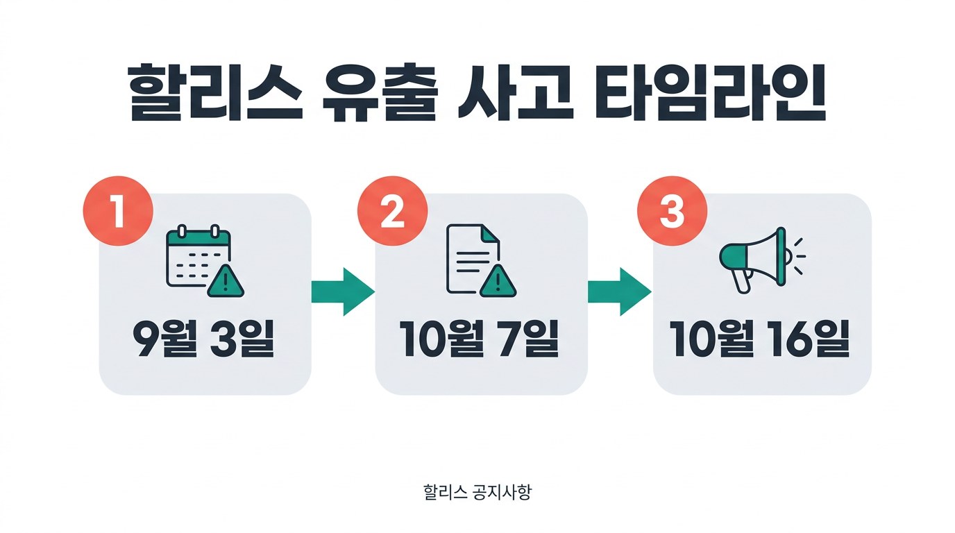 할리스 비밀번호 변경 할리스 유출 사고 타임라인