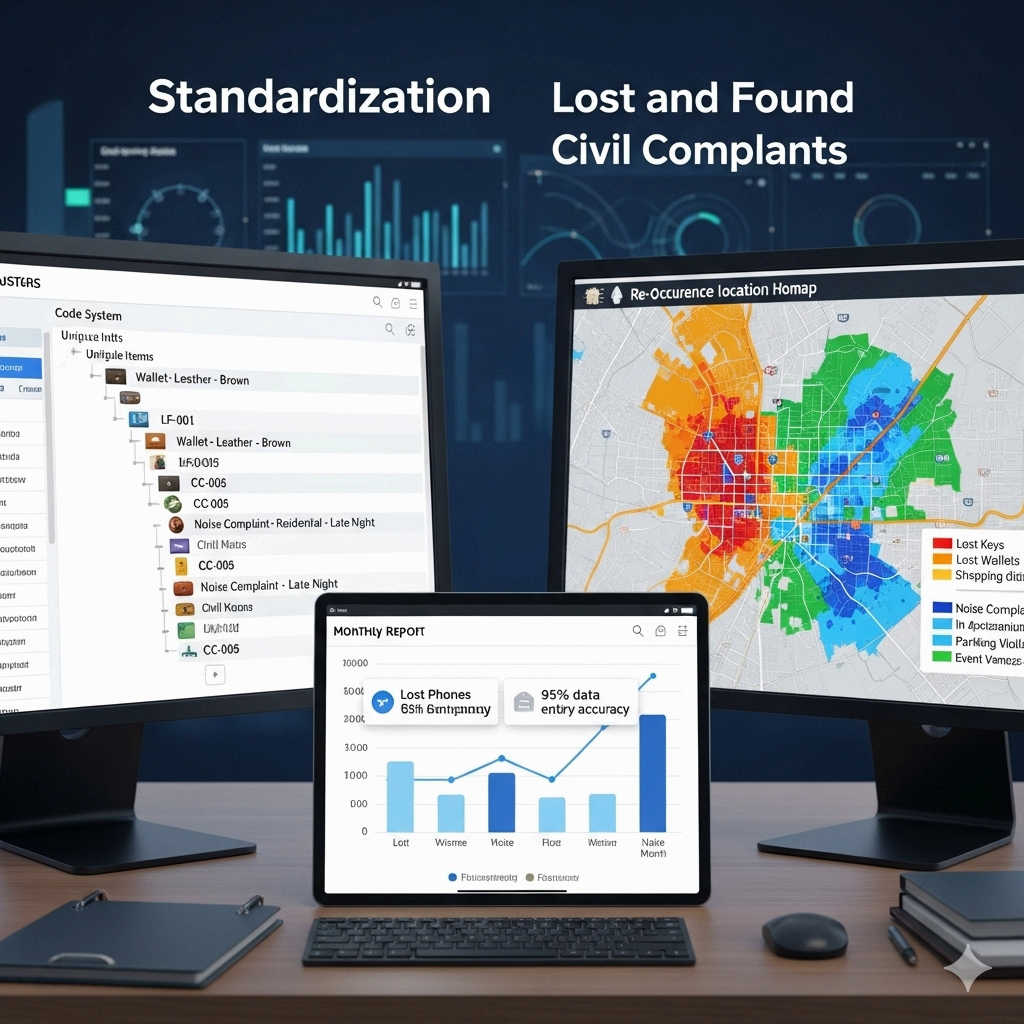 분실물·민원 데이터 대장 표준화 — 코드 체계, 월간 보고, 재발 위치 히트맵