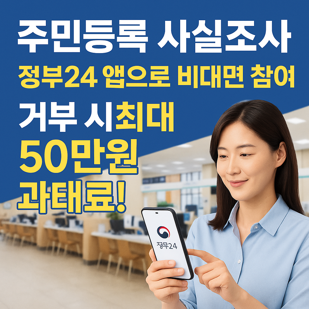 주민등록 사실조사 비대면 참여 방법-과태료 없이 앱으로