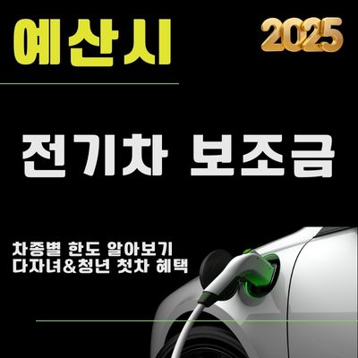 썸네일_예산 전기차 보조금 2025 (대상 차종, 최대한도, 신청방법, 다자녀 청년첫차)