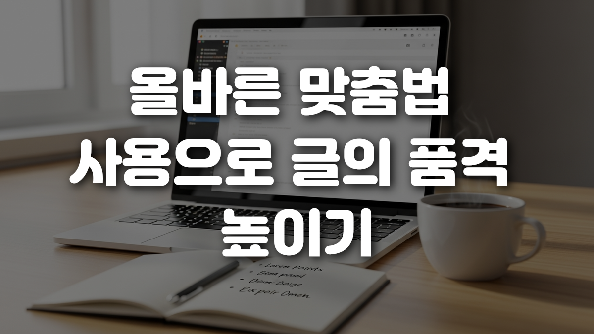 올바른 맞춤법 사용으로 글의 품격 높이기